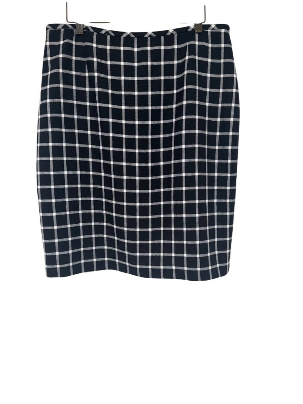 Tahari Arthur S. Levine Womens Black White Plaid Pencil Skirt Size 12 career